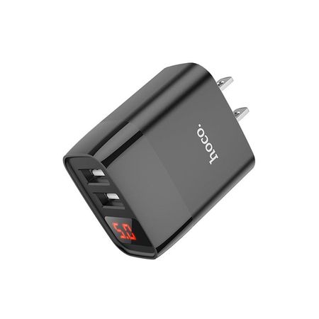 Cargador USB a Tipo C Dado Hoco C86 Dos Puertos Negro De Alta Calidad y Durabilidad