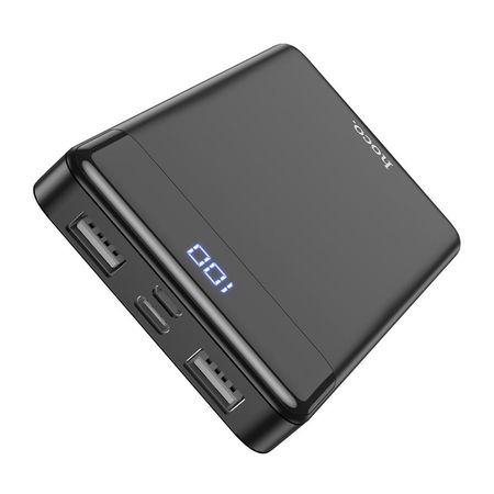 Power Bank 10000mAh Hoco J84 con Indicador LED Negro De Alta Calidad y Durabilidad