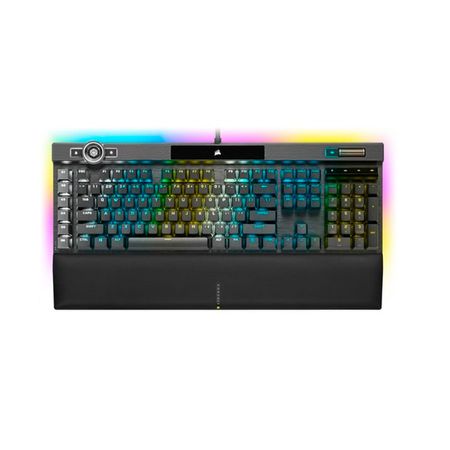 Teclado Gamer Corsair Mecánico Óptico K100 RGB OPX Switch Black 912A01A