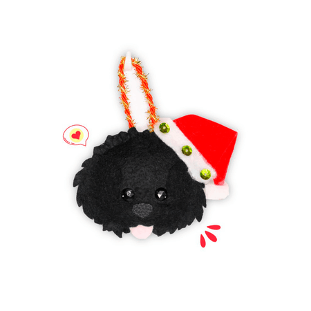 Colgante Navidad Dog Lover Khurmi Bichón Negro Hecho a Mano