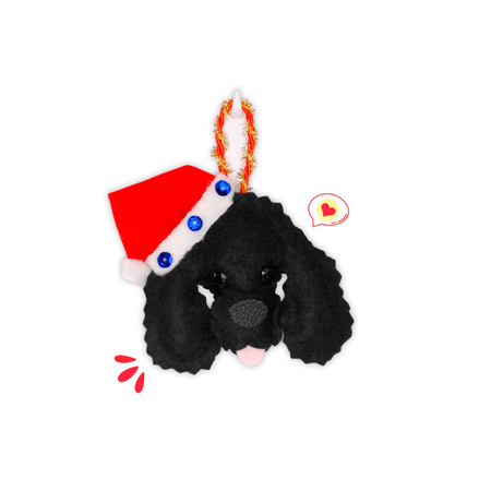 Colgante Navidad Dog Lover Khurmi Poodle Negro Hecho a Mano