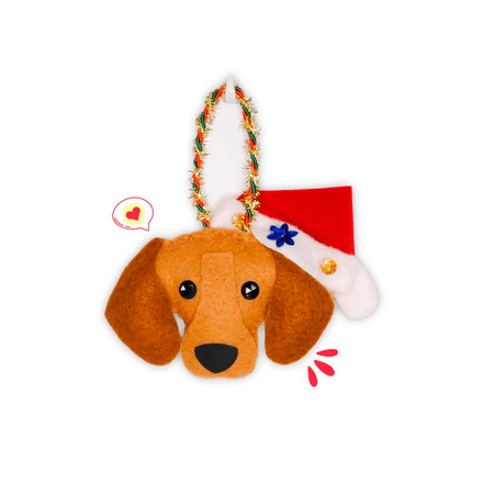 Colgante Navidad Dog Lover Khurmi Salchicha Marrón Hecho a Mano