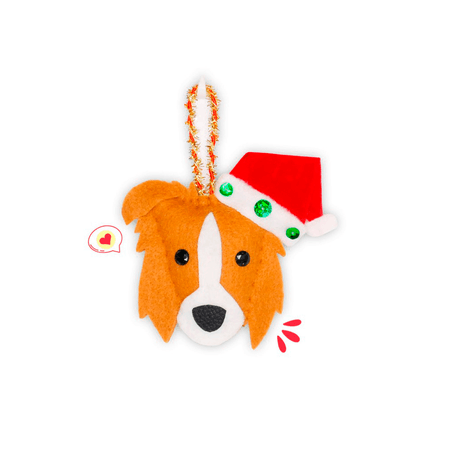 Colgante Navidad Dog Lover Khurmi Border Collie Marrón/Blanco Hecho a Mano