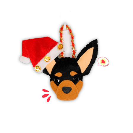 Colgante Navidad Dog Lover Khurmi Chihuahua Negro Hecho a Mano