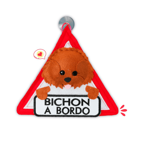 Colgante A Bordo Dog Lover Khurmi Bichón Camote Hecho a Mano