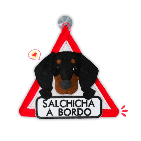 Colgante A Bordo Dog Lover Khurmi Salchicha Negro Hecho a Mano