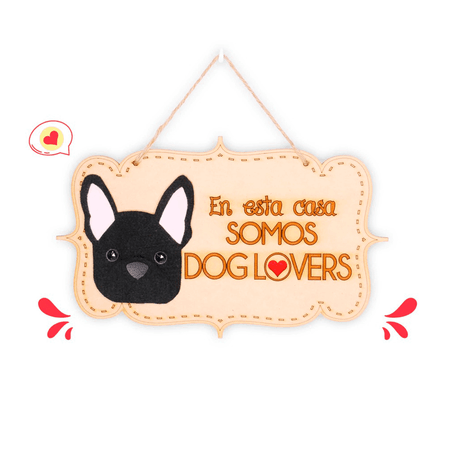 Colgante Trupán Dog Lover Khurmi Frenchie Negro Hecho a Mano