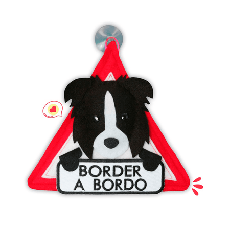 Colgante A Bordo Dog Lover Khurmi Border Collie Negro/Blanco Hecho a Mano