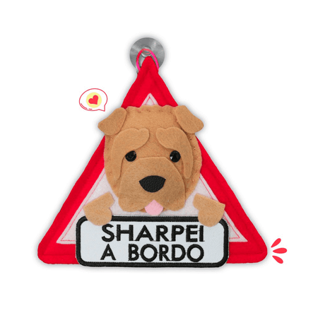 Colgante A Bordo Dog Lover Khurmi Sharpei Beige Hecho a Mano