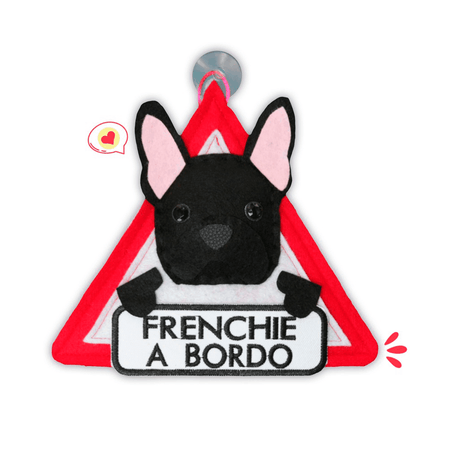 Colgante A Bordo Dog Lover Khurmi Frenchie Negro Hecho a Mano