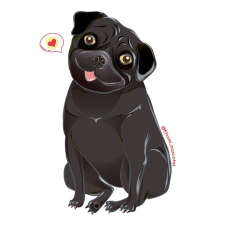 Cojín Dog Lover Khurmi Pug Negro