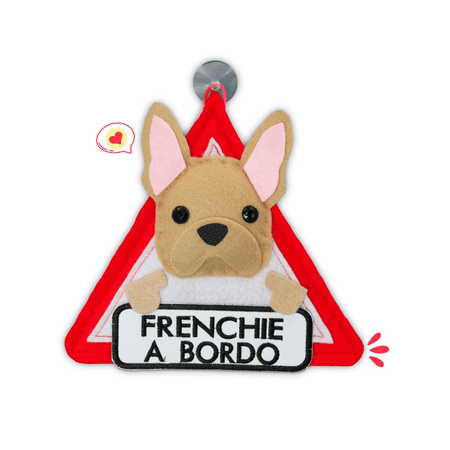 Colgante A Bordo Dog Lover Khurmi Frenchie Beige Hecho a Mano