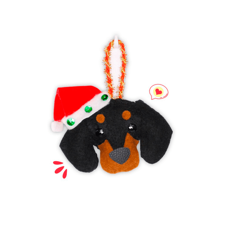 Colgante Navidad Dog Lover Khurmi Salchicha Negro Hecho a Mano