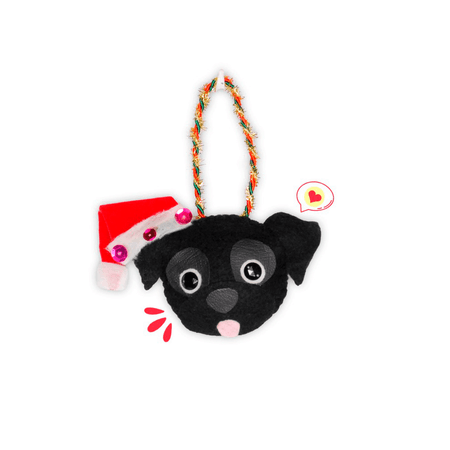 Colgante Navidad Dog Lover Khurmi Pug Negro Hecho a Mano