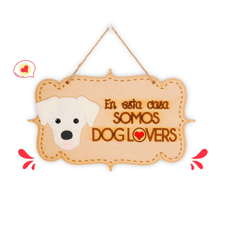 Colgante Trupán Dog Lover Khurmi Labrador Beige Hecho a Mano