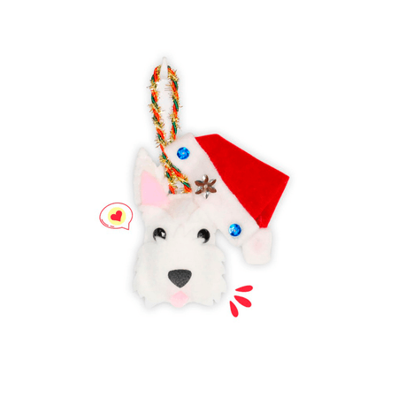 Colgante Navidad Dog Lover Khurmi Scottish Blanco Hecho a Mano