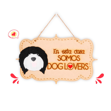 Colgante Trupán Dog Lover Khurmi Shih Tzu Negro/Blanco Hecho a Mano