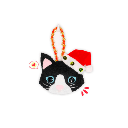 Colgante Navidad Cat Lover Khurmi Gato Silvestre Hecho a Mano