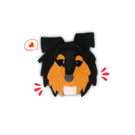 Imán Dog Lover Khurmi Rough Collie Marrón/Negro Hecho a Mano