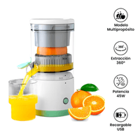 Exprimidor Eléctrico Portátil Recargable de Naranja y Frutas