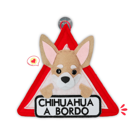 Colgante A Bordo Dog Lover Khurmi Chihuahua Beige Hecho a Mano