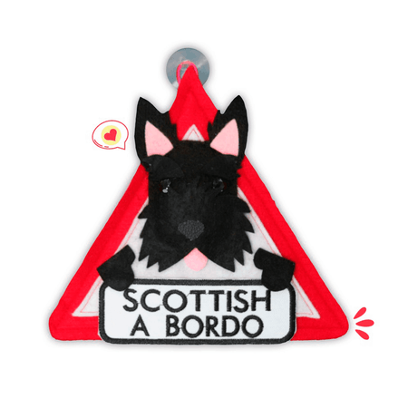 Colgante A Bordo Dog Lover Khurmi Scottish Negro Hecho a Mano