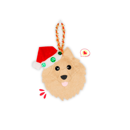 Colgante Navidad Dog Lover Khurmi Pomerania Hecho a Mano