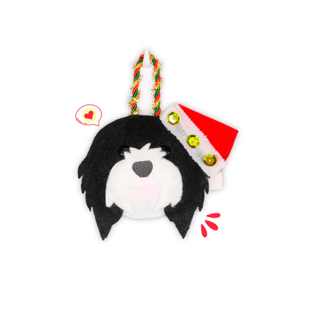 Colgante Navidad Dog Lover Khurmi Shih Tzu Negro/Blanco Hecho a Mano