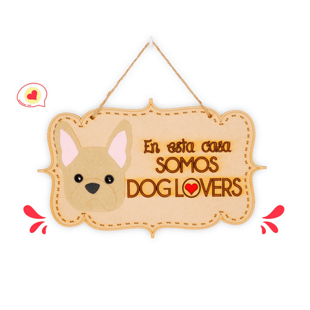 Colgante Trupán Dog Lover Khurmi Frenchie Beige Hecho a Mano