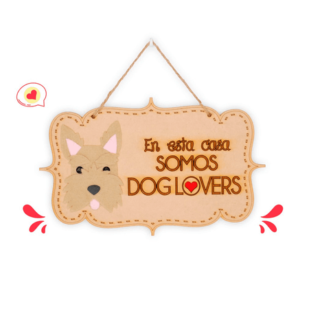 Colgante Trupán Dog Lover Khurmi Scottish Beige/Maiz Hecho a Mano