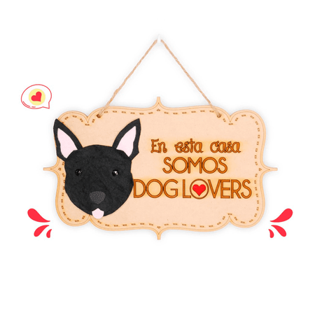 Colgante Trupán Dog Lover Khurmi Staffordshire Negro Hecho a Mano