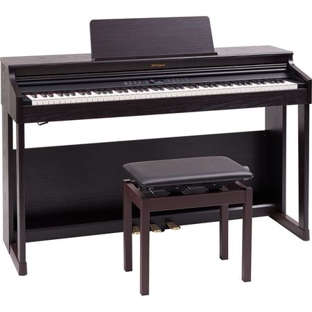 Piano Digital Clásico Roland Rp701 de 88 Teclas con Soporte y Banqueta Madera Oscura de Palisandro