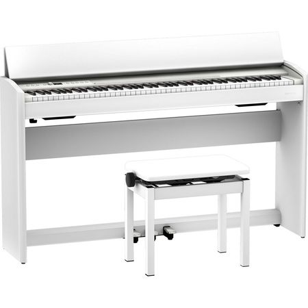 Piano Digital Moderno Roland F701 de 88 Teclas con Soporte y Banqueta Blanco