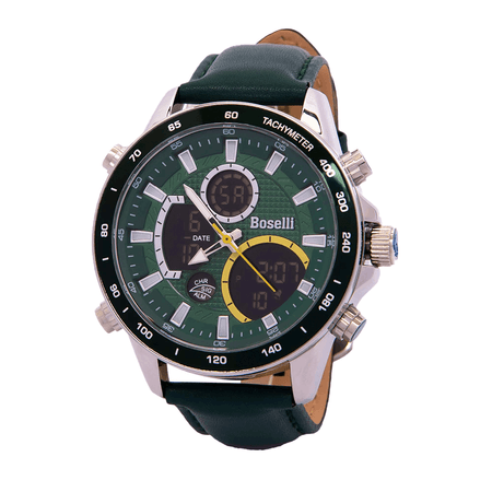 Reloj Boselli B520C Acuático Doble hora Color Verde 1018019