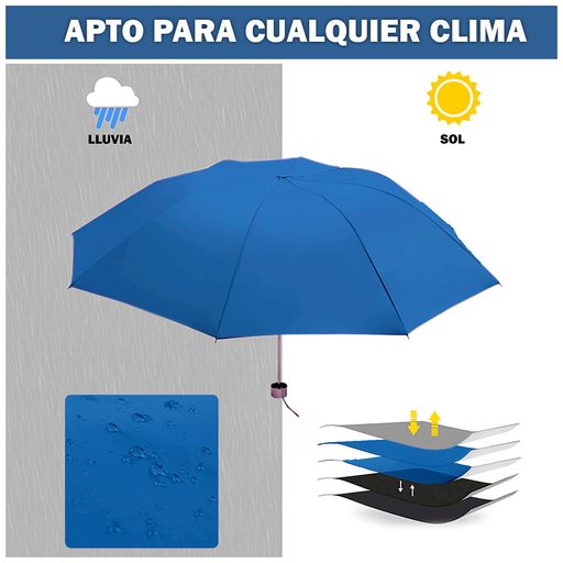 Paraguas Plegable Sombrilla de Mano para Sol Lluvia K02 Rosado - Promart