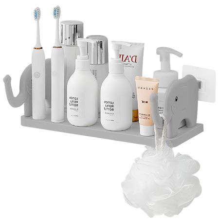 Repisa Flotante para Baño Organizador Multiusos con Adhesivo M58 Plomo