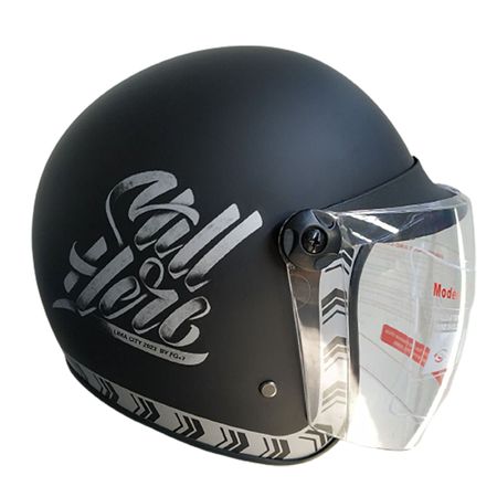 Casco De Moto Abierto Chopper Con Visor en Gris Talla L