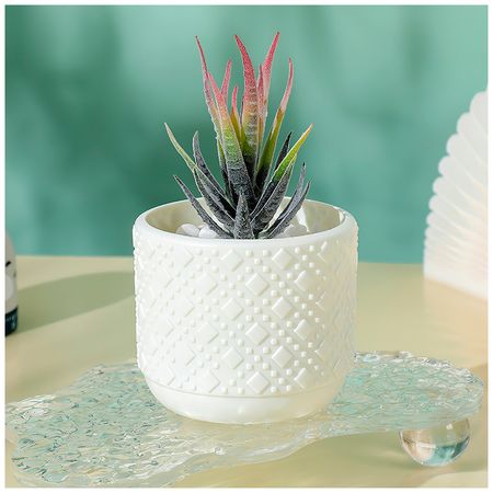 Maceta Decorativa Macetero Circular L53 Blanco