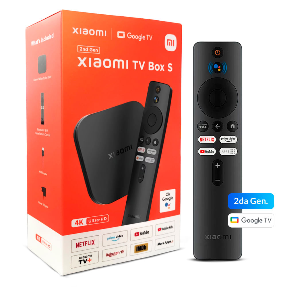 Xiaomi TV Box S 3rd Gen - 4K UHD, Google TV, 32GB de Memoria, Dolby Xiaomi TV Box S 3rd Gen - 4K UHD, Google TV, 32GB de Memoria, Dolby