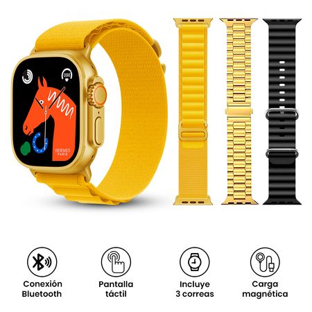Smartwatch G9 Ultra PRO Gold de 49 mm Serie 9 y Set de Correas