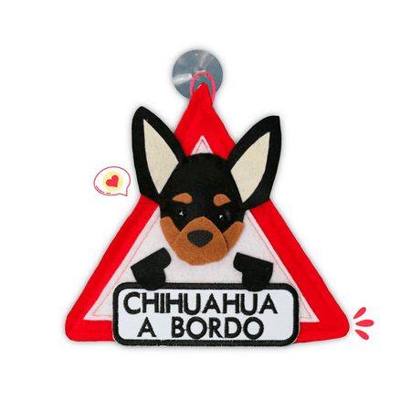 Colgante A Bordo Dog Lover Khurmi Chihuahua Negro Hecho a Mano