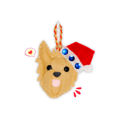 Colgante Navidad Dog Lover Khurmi Yorkie Hecho a Mano