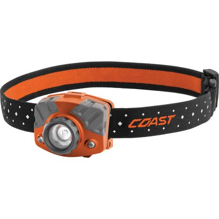 Linterna Frontal Led Recargable Coast Fl75R con Enfoque de Haz Puro de Doble Color Naranja Gris