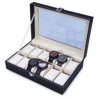 Organizador de Relojes Capacidad para 12 Relojes Cuero Artificial