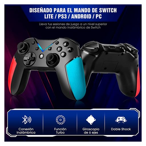 Mando Bluetooth Switch Pro Gamepad PC Controller - Azul y Rojo SEISA
