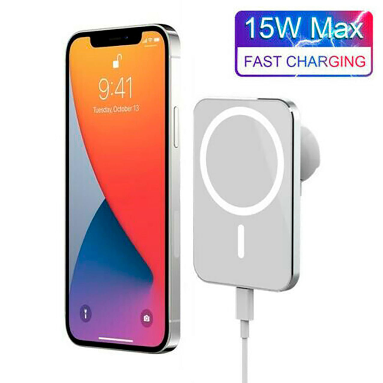Cargador magnético y soporte de telefono para Carro, Iphone 12 Magsafing 15W