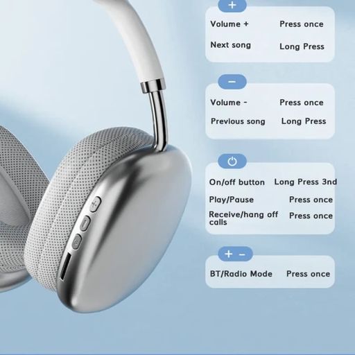 GENERICO Audífonos Bluetooth Inalámbricos De Diadema Con Microfono P9