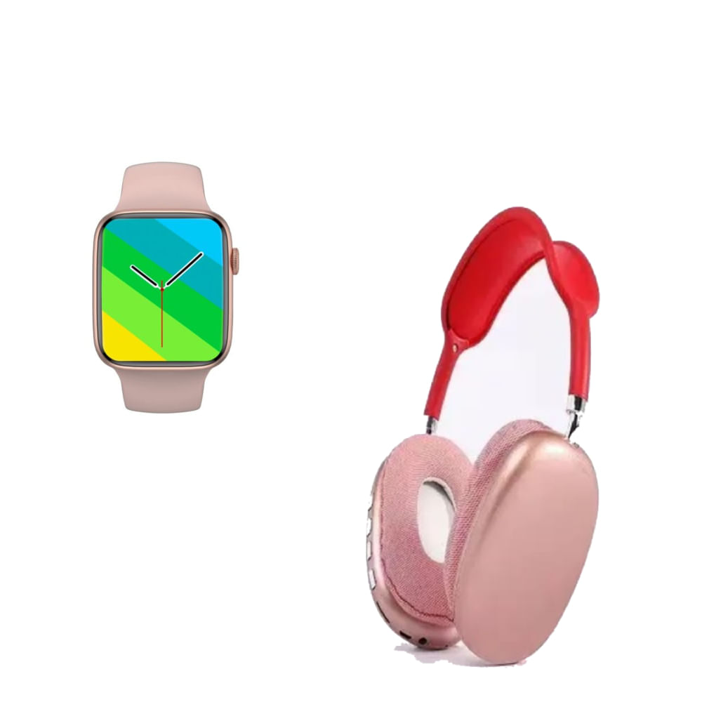 Pack Smartwatch I8 Pro Max Rosado y Audifono P9 Rosado