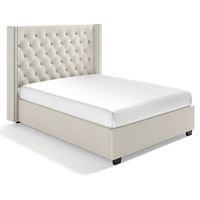 Cama Tapizada Capitoné LeMueble 1.5 Plz Perla