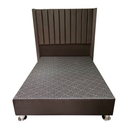 Cama Tapizada Listón LeMueble 1.5 Plz Chocolate